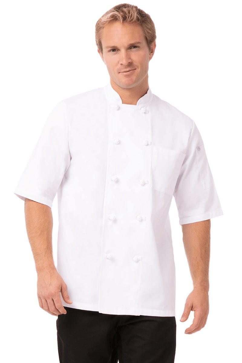 Chef Works Men's Tivoli Chef Coat, White, Medium - Image 1